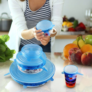 Zero-Waste Reusable Food and Container Lids - 6pcs