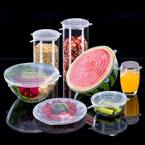 Image of Zero-Waste Reusable Food and Container Lids - 6pcs